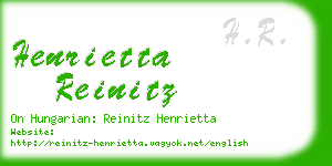 henrietta reinitz business card